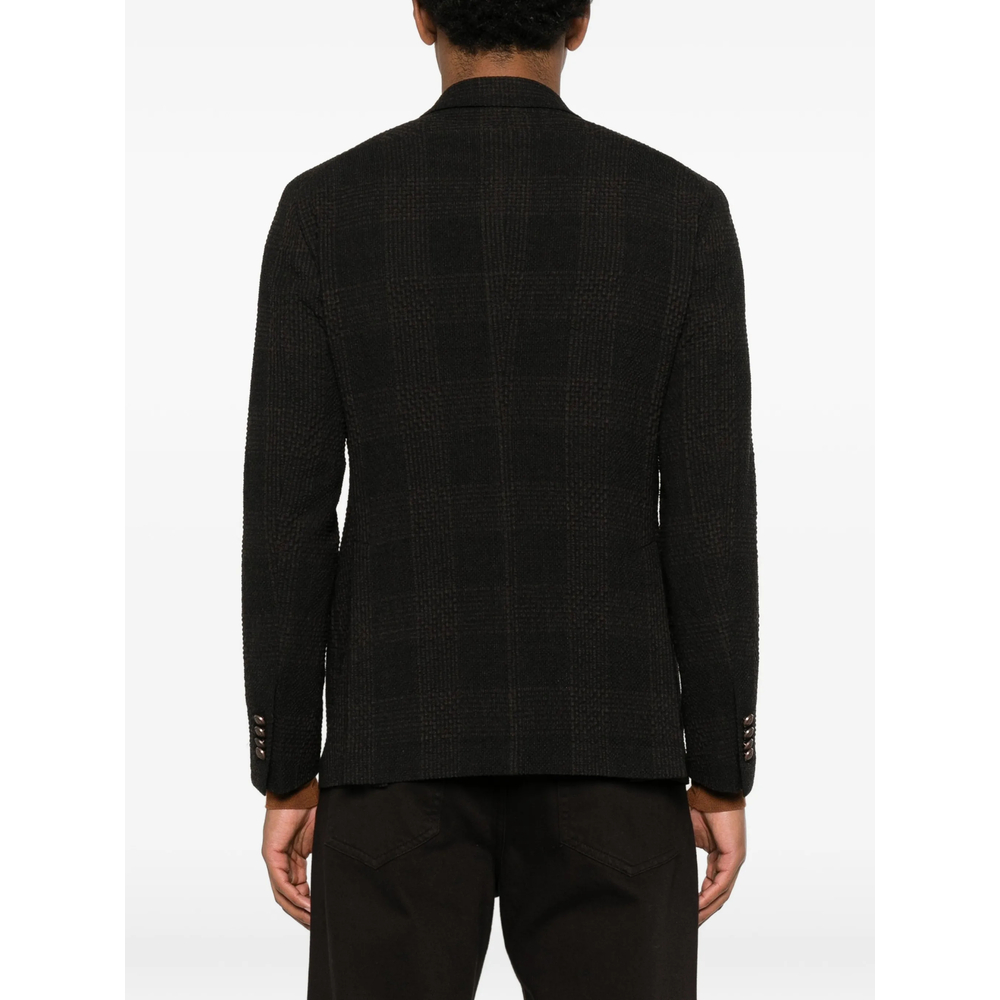 Double-Breasted Peak-Lapel Blazer