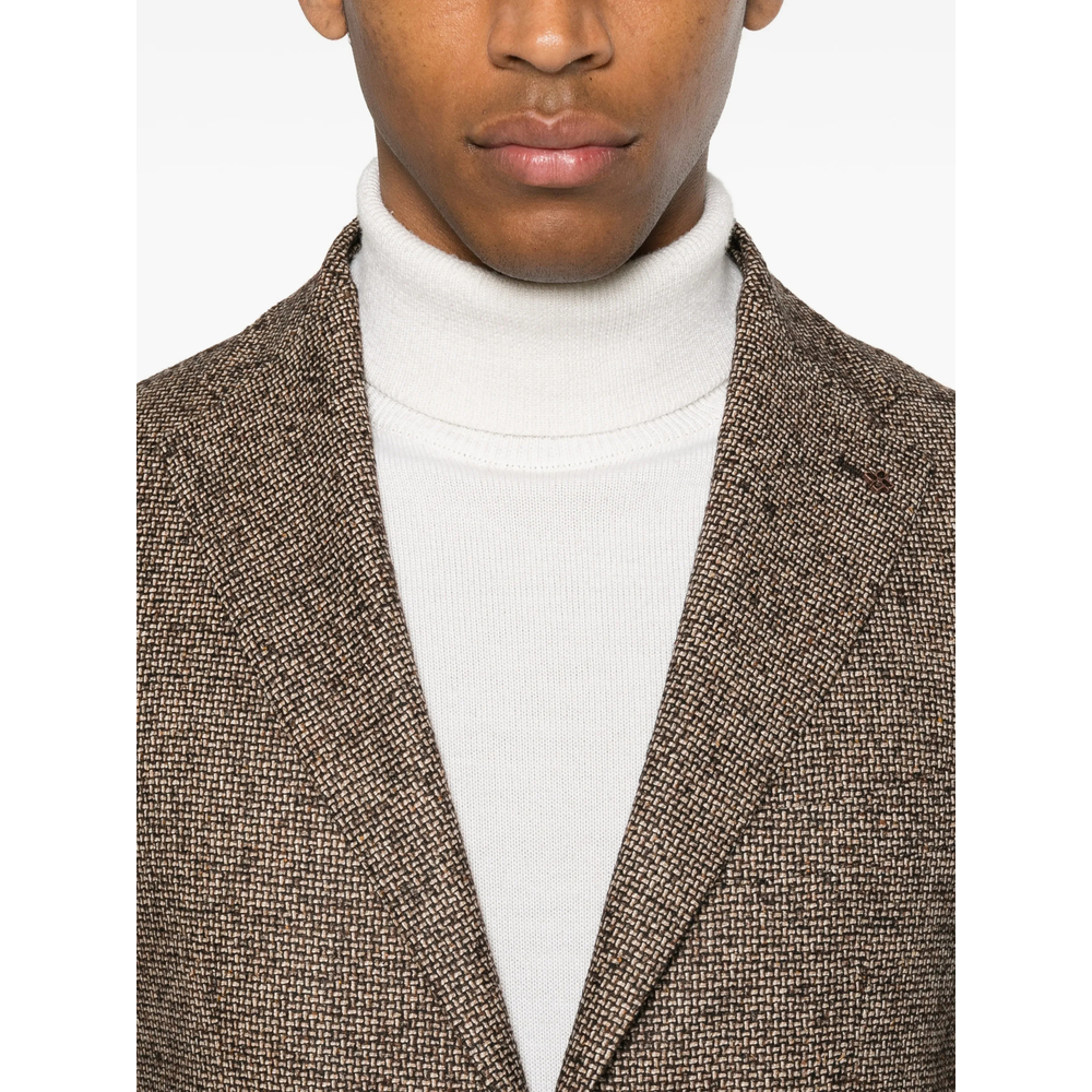 Textured Single-Breasted Blazer