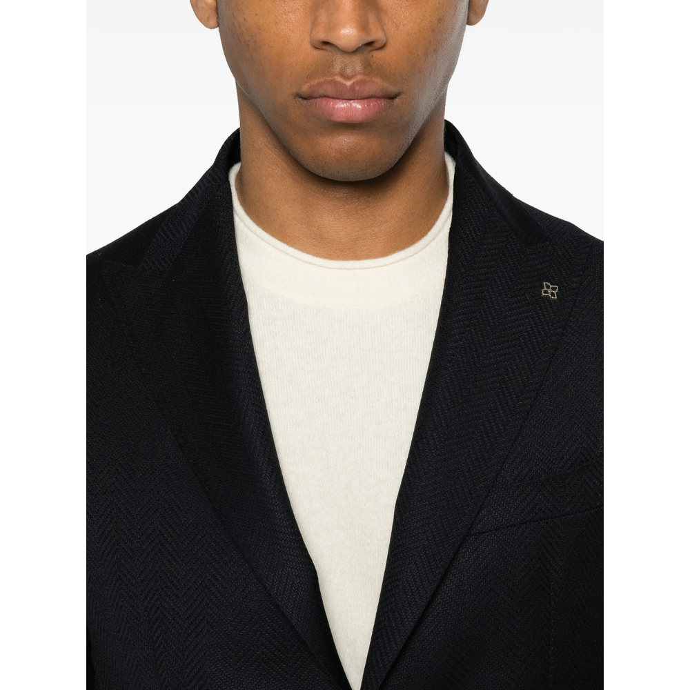Herringbone-Weave Blazer