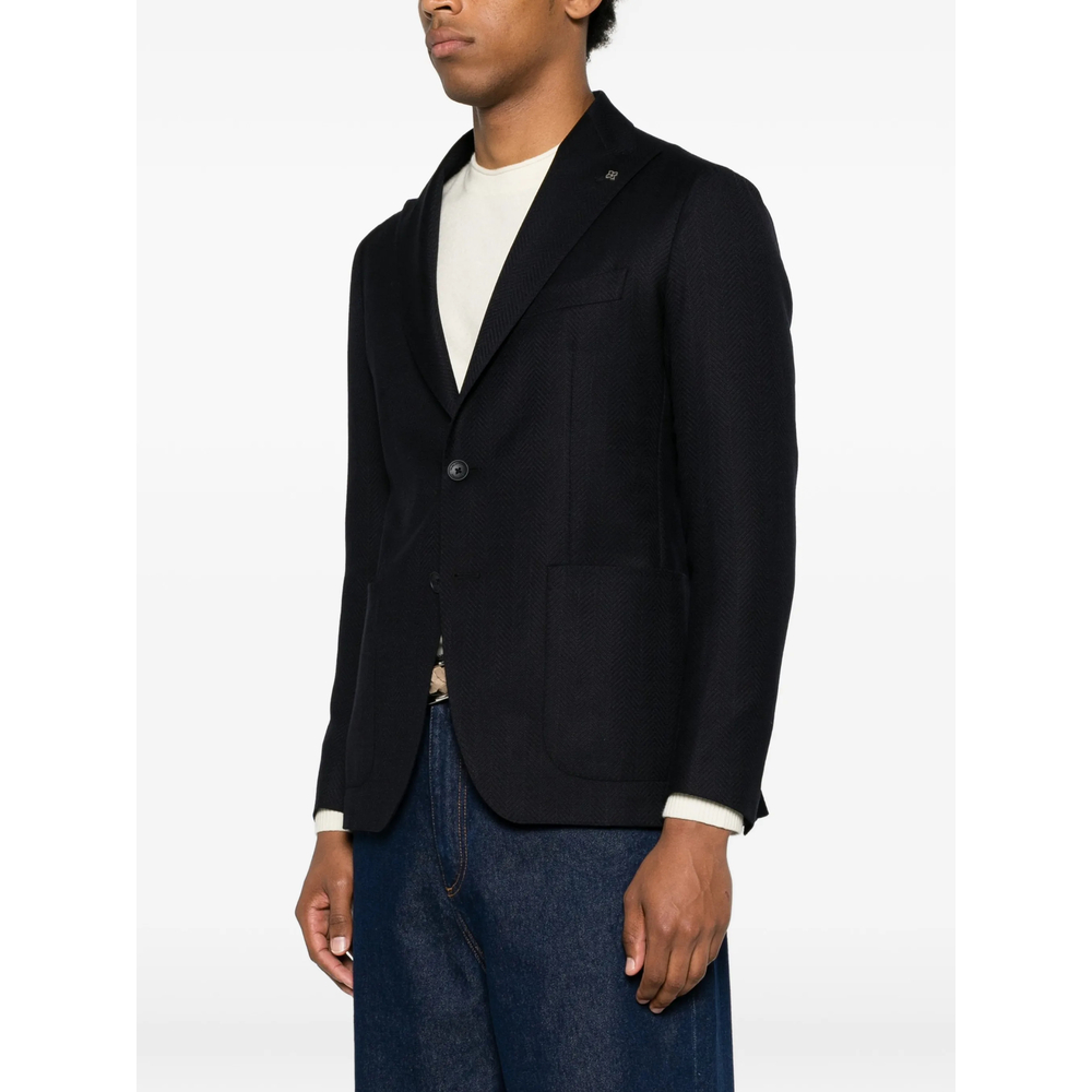 Herringbone-Weave Blazer