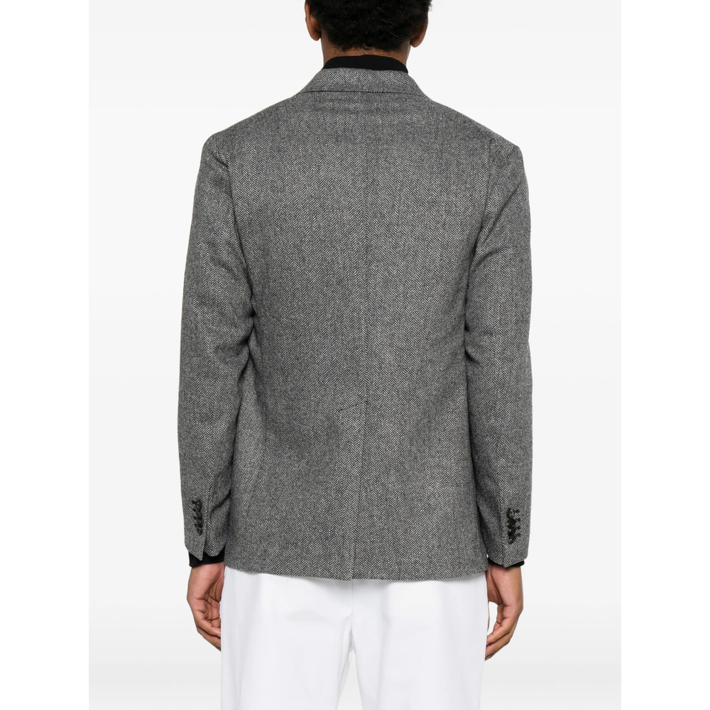 Herringbone Double-Breasted Blazer