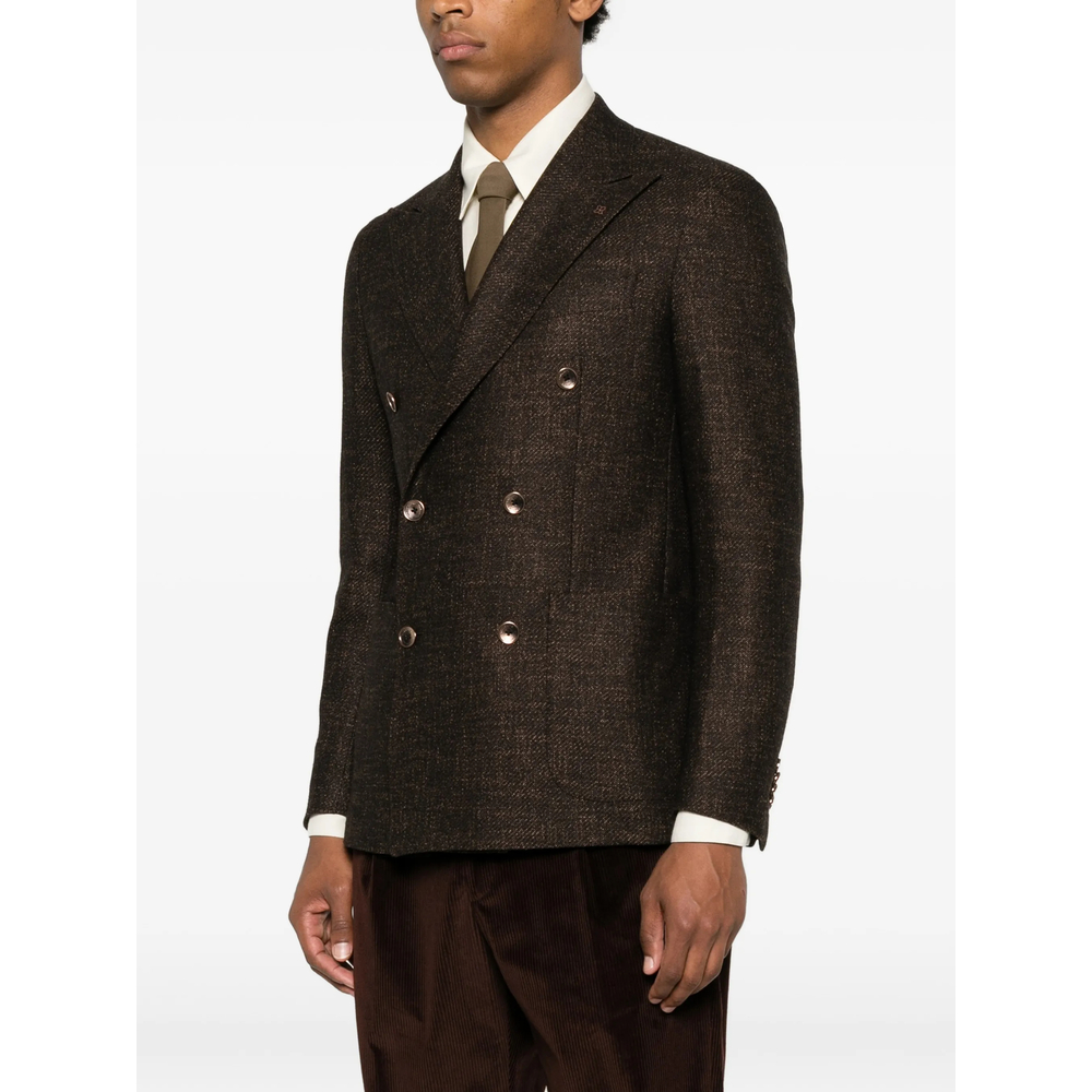Double-Breasted Peak-Lapels Blazer