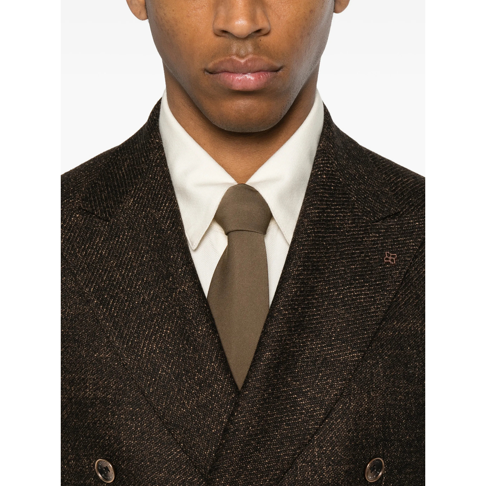 Double-Breasted Peak-Lapels Blazer