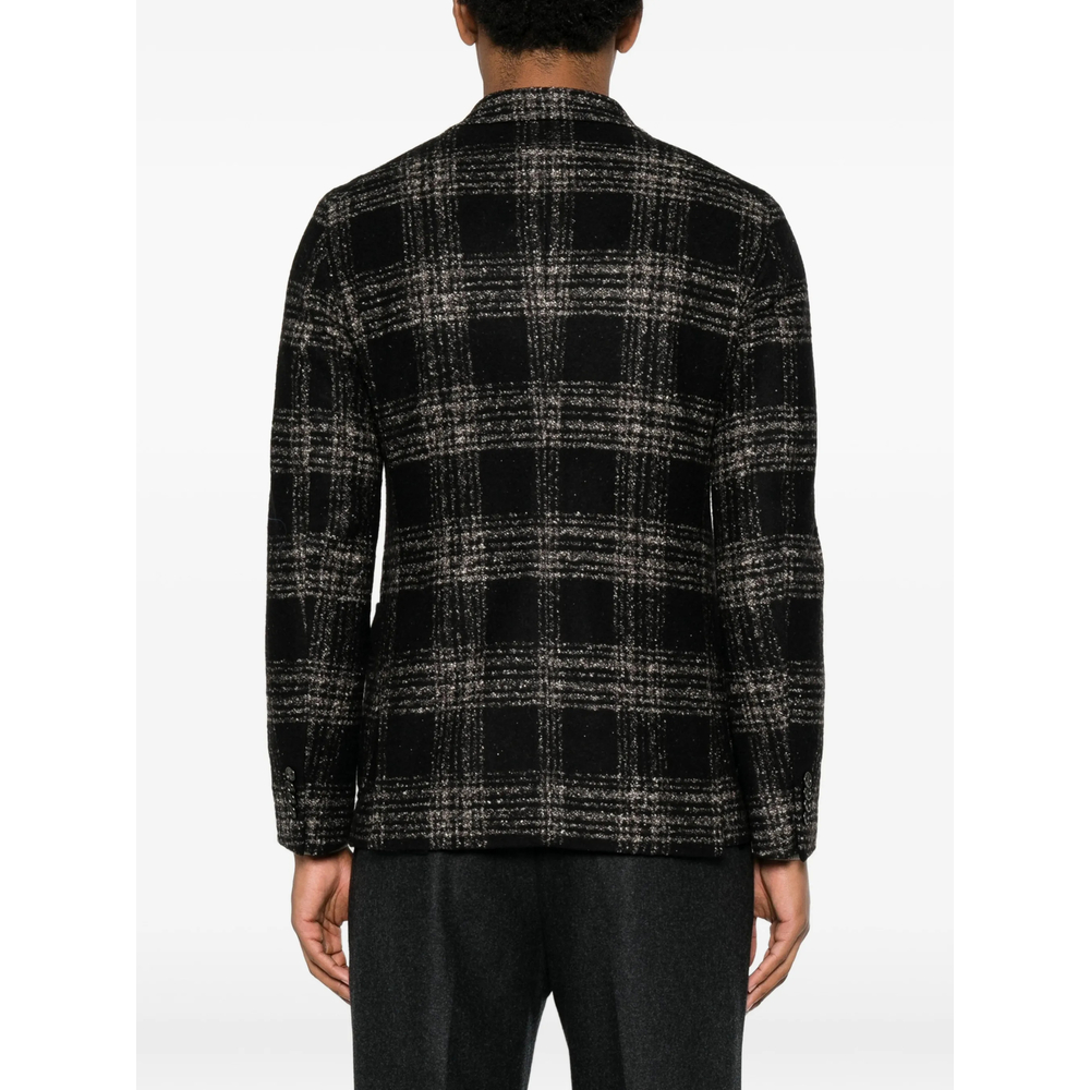 Check-Pattern Single-Breasted Blazer