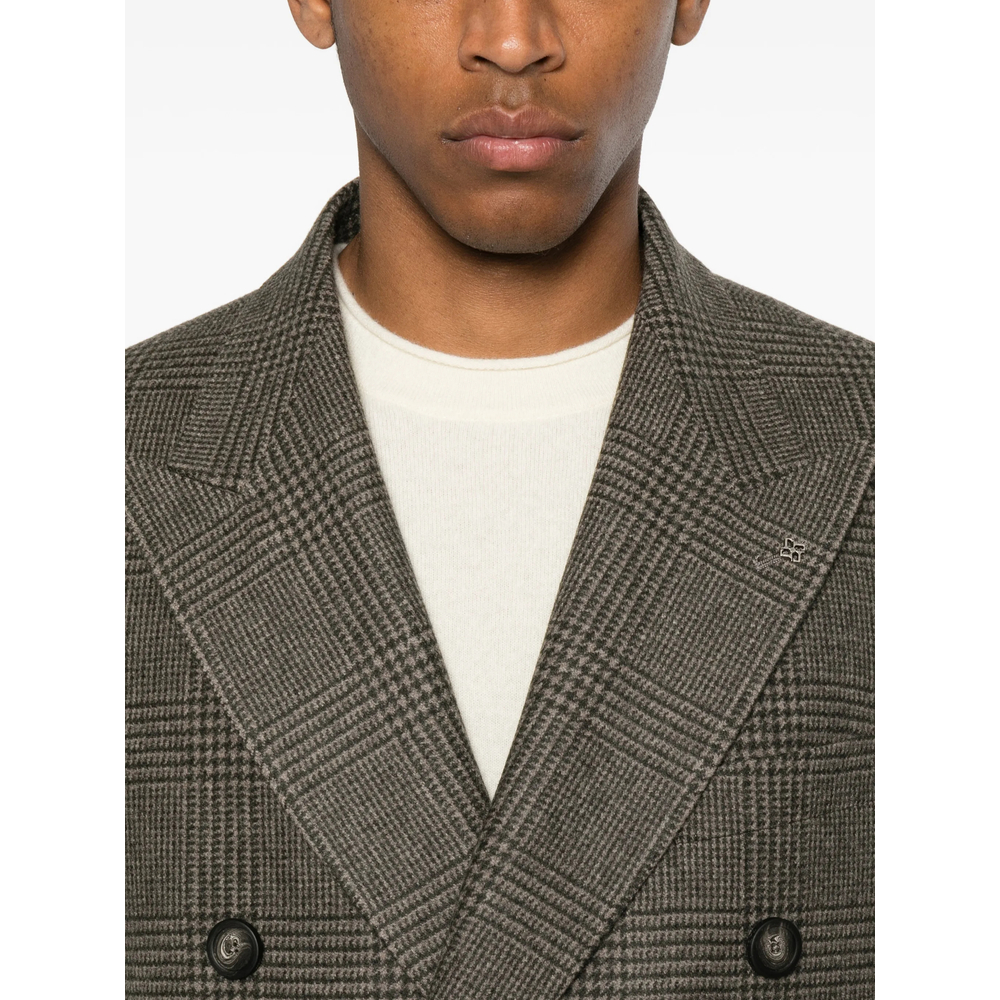 Prince Of Wales Check Double-Breasted Coat