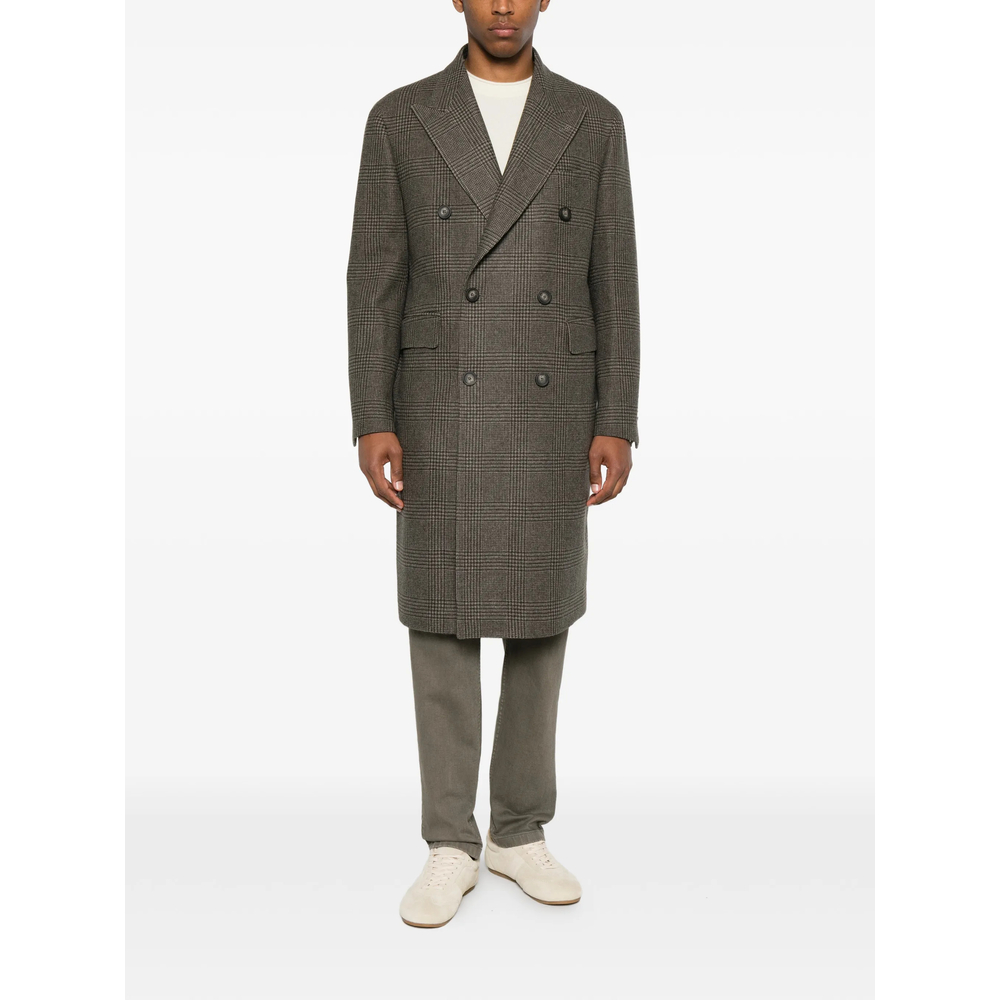 Prince Of Wales Check Double-Breasted Coat
