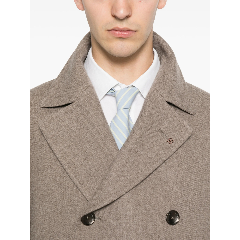 Flap-Pocket Double-Breasted Coat