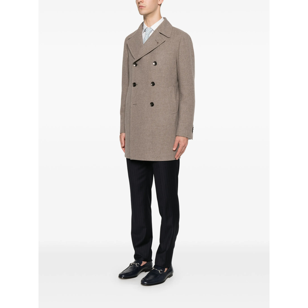 Flap-Pocket Double-Breasted Coat