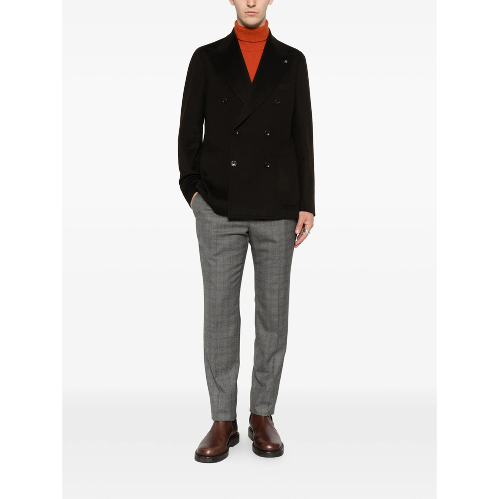 Double-Breasted Peak-Lapel Blazer
