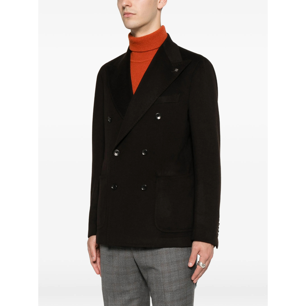 Double-Breasted Peak-Lapel Blazer