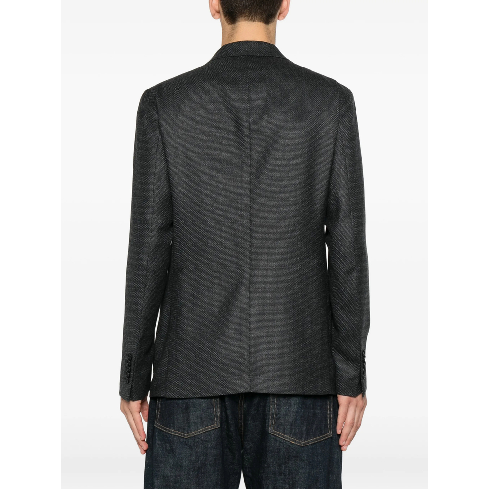 Double-Breasted Peak-Lapel Blazer