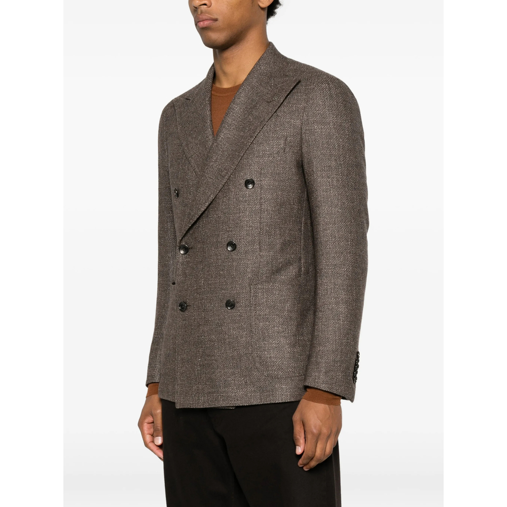 Double-Breasted Checked Blazer