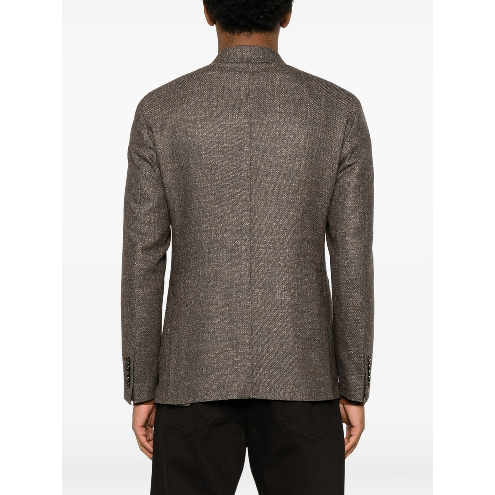 Double-Breasted Checked Blazer