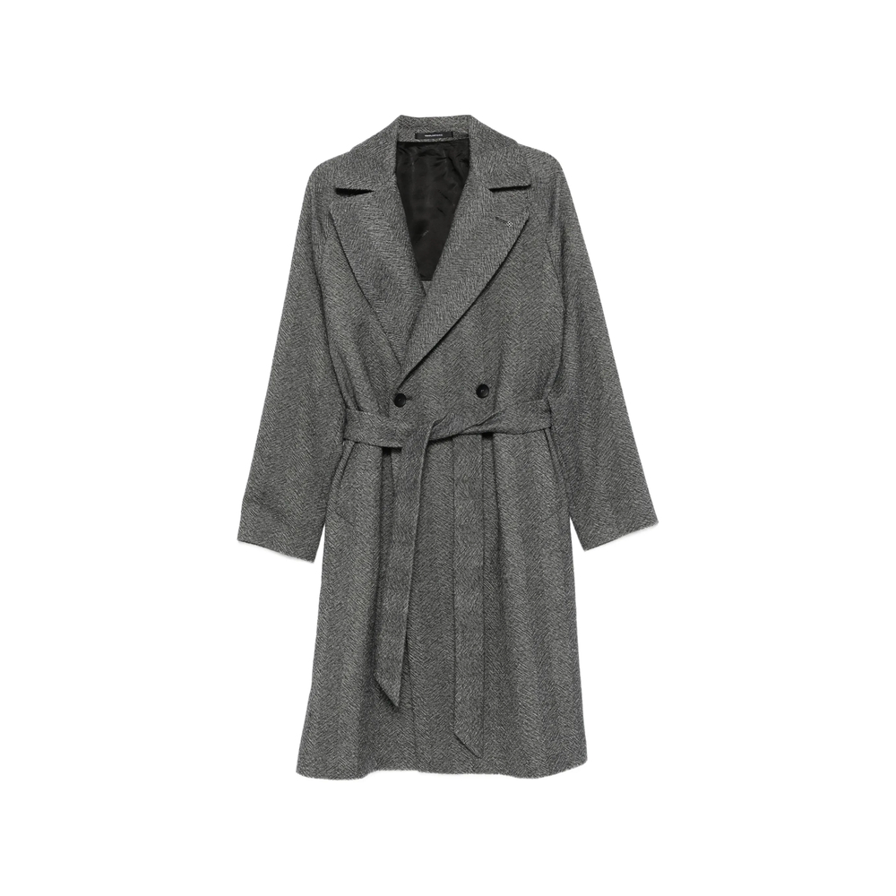 Tagliatore Herringbone-pattern Belted Coat