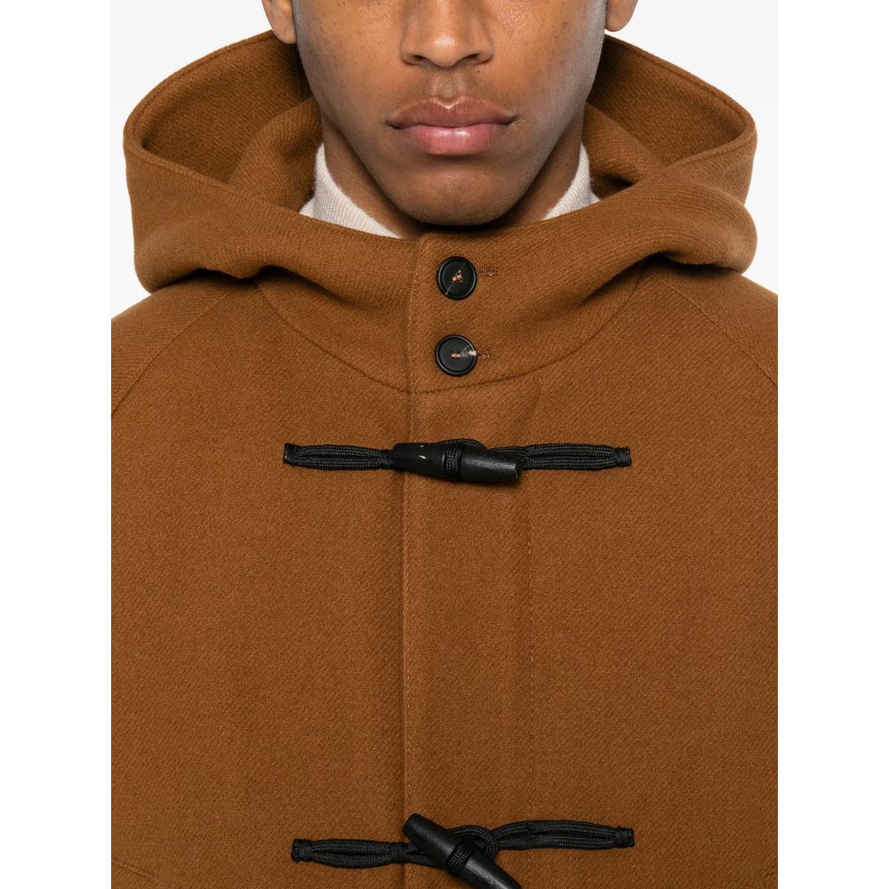 Toggle-Fastening Hooded Coat