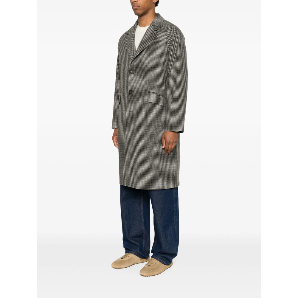 Sanford Houndstooth-Pattern Single-Breasted Coat
