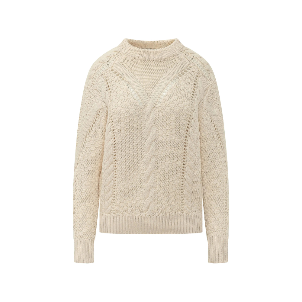 Marant Étoile Cable-knit Pointelle-trim Sweater