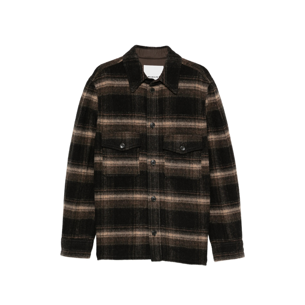 Isabel Marant Kervon Check Wool-blend Overshirt