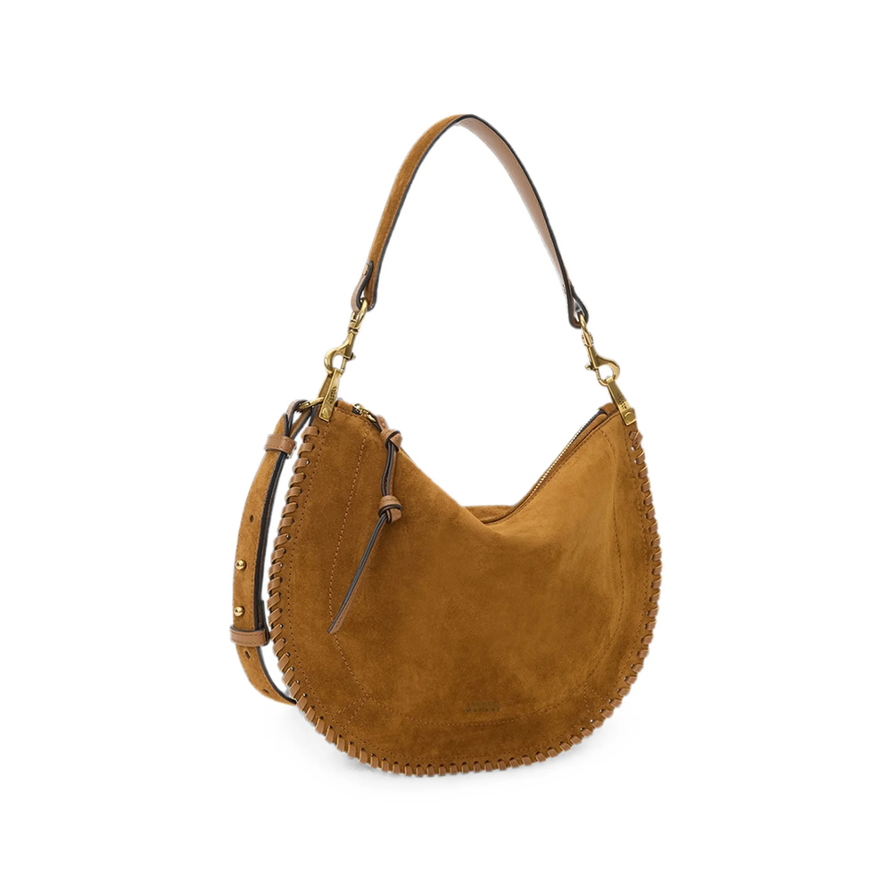 Oskan Soft Zipped Bag In Braided Suede Calfskin Leather