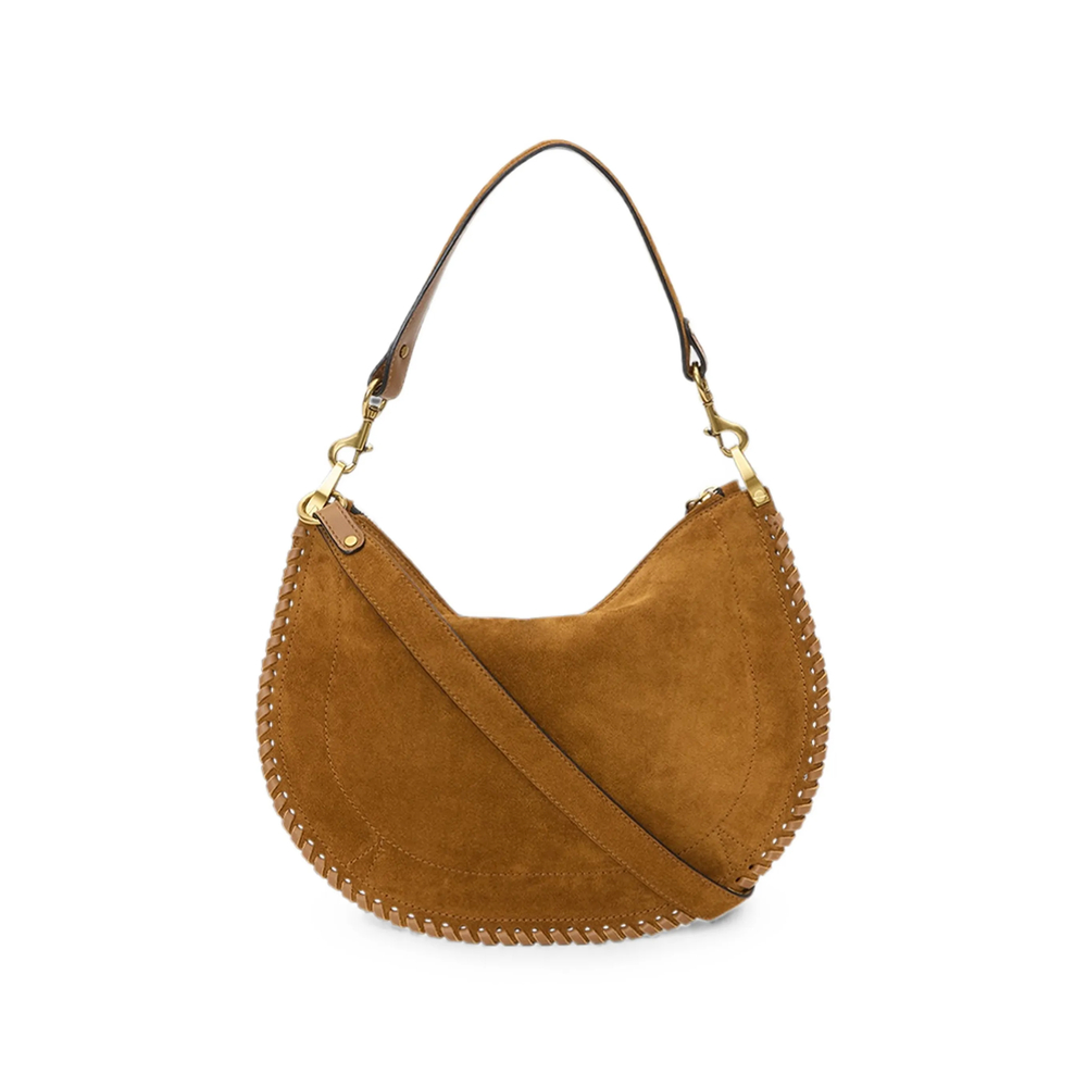 Oskan Soft Zipped Bag In Braided Suede Calfskin Leather