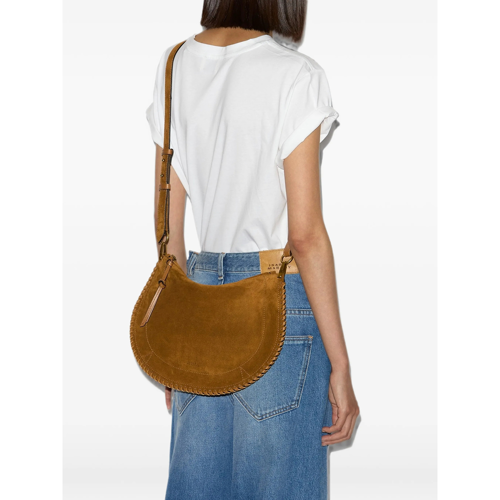 Oskan Soft Zipped Bag In Braided Suede Calfskin Leather