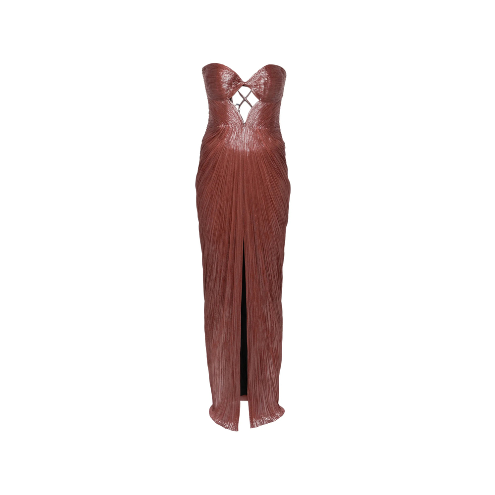 Maria Lucia Hohan Cut-out Plissé Maxi Dress