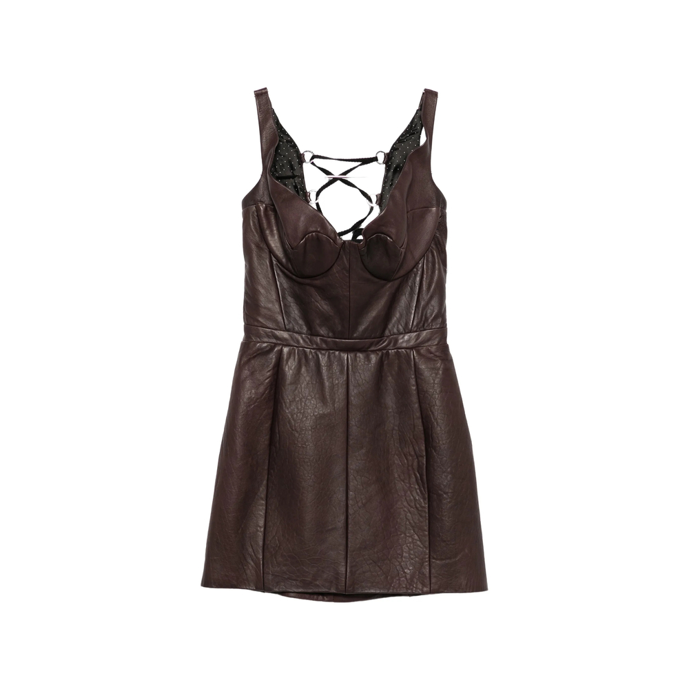Maria Lucia Hohan Rika Lace-up Leather Mini Dress