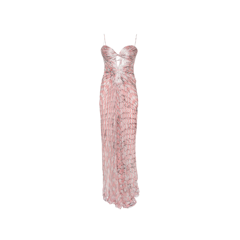 Maria Lucia Hohan Plissé-effect Cutout Maxi Dress