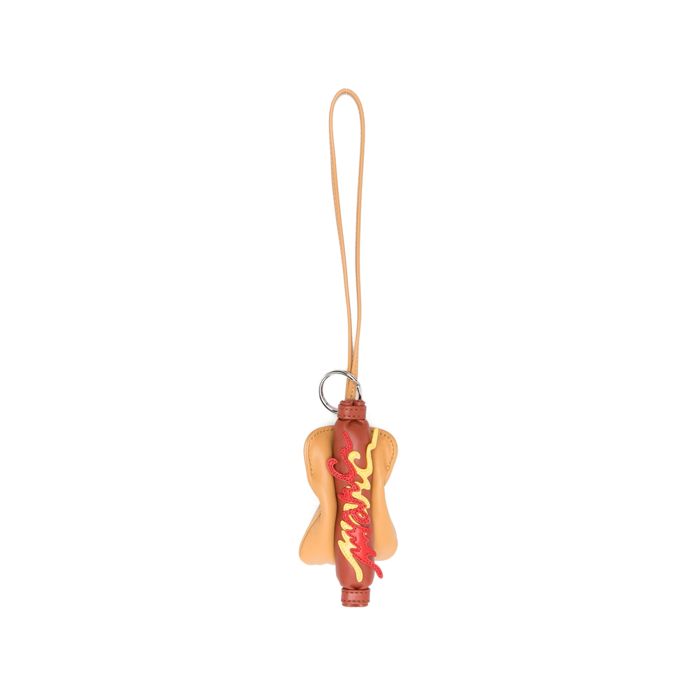 Marc Jacobs Hot-dog Leather Keyring In Brown