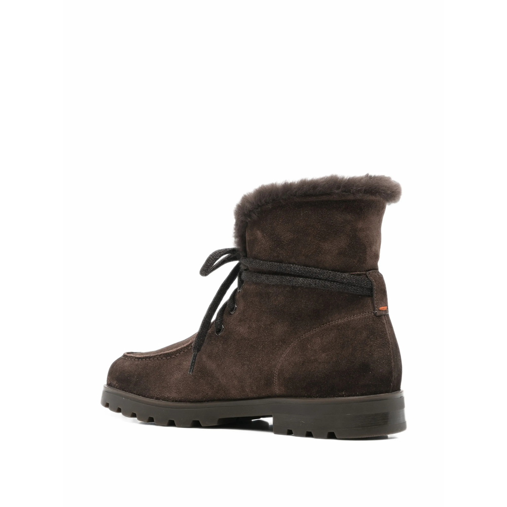 Shearling-Trim Ankle Boots