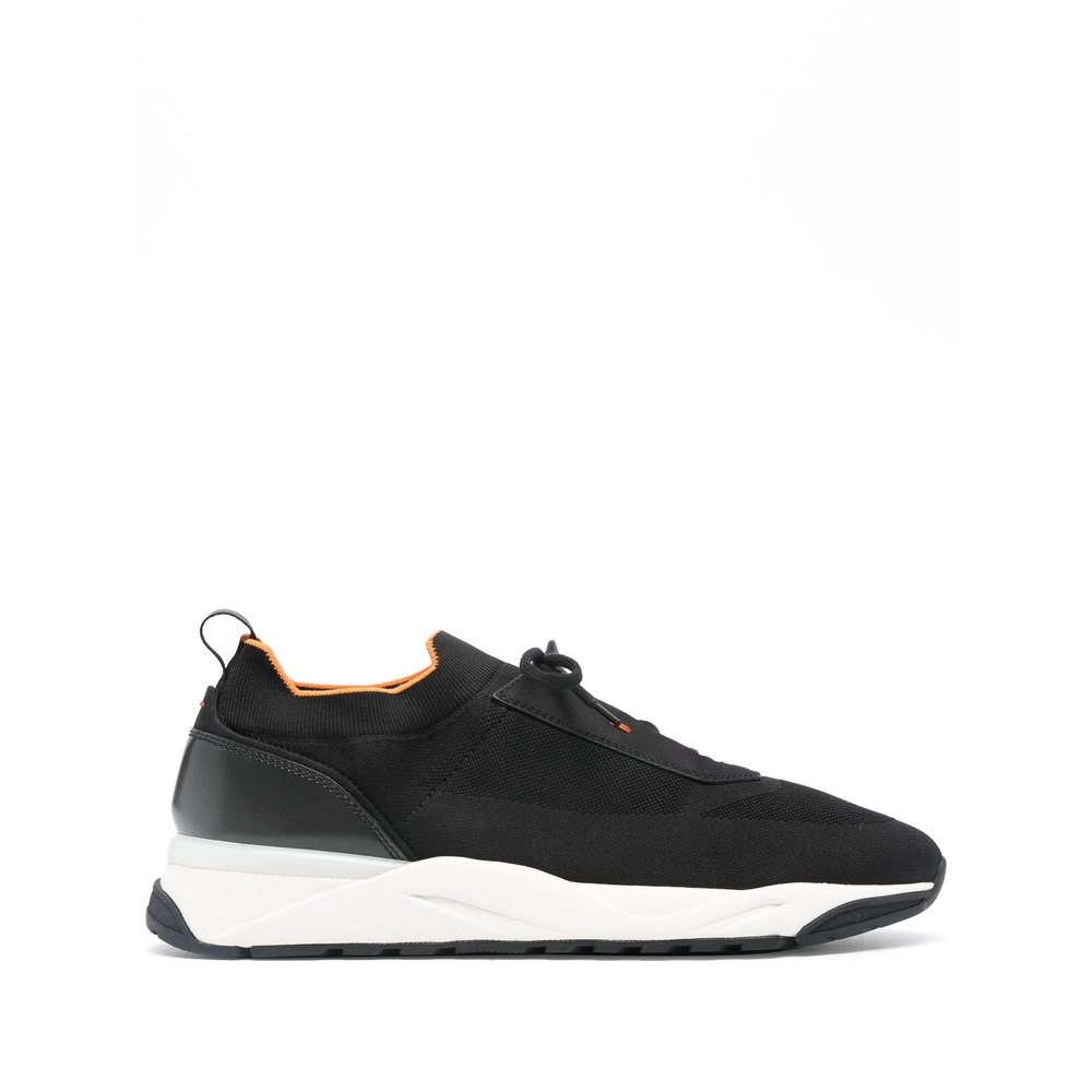 Santoni Knitted Panelled Sneakers