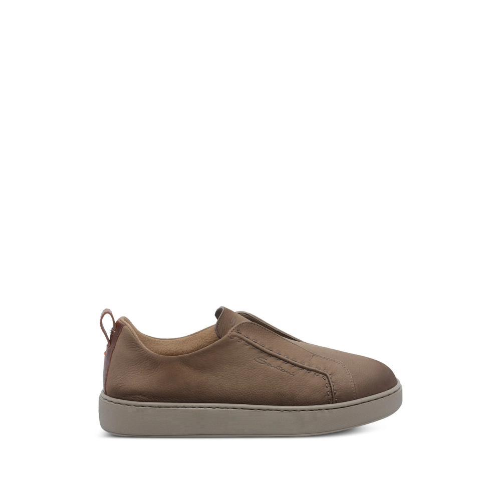 Santoni Slip-on Leather Sneakers