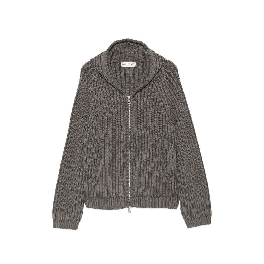 Our Legacy Level Ribbed-knit Hoodie Cardigan