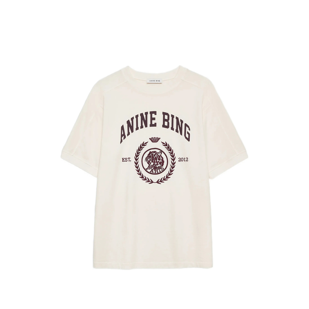 Anine Bing Jaylin T-shirt Collegiate - Cream