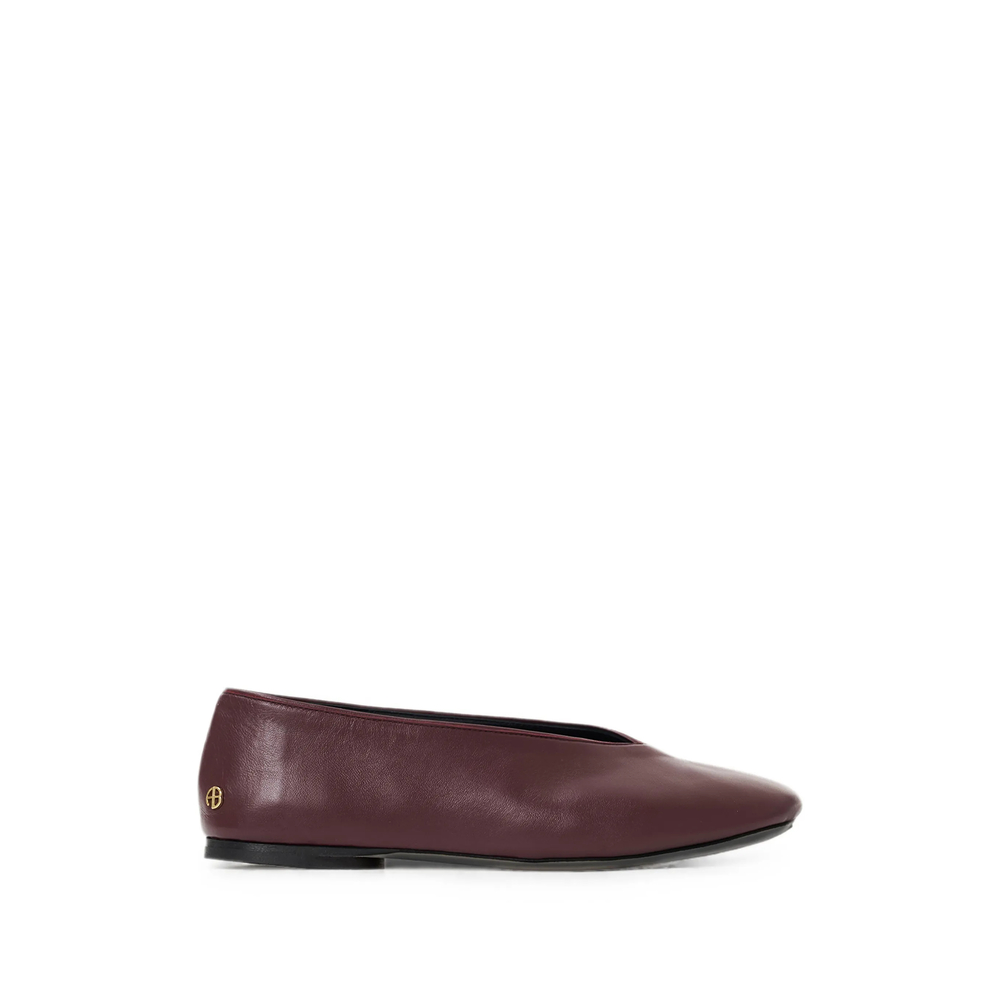 Anine Bing Ana Ballet Flats Smooth Leather - Fig