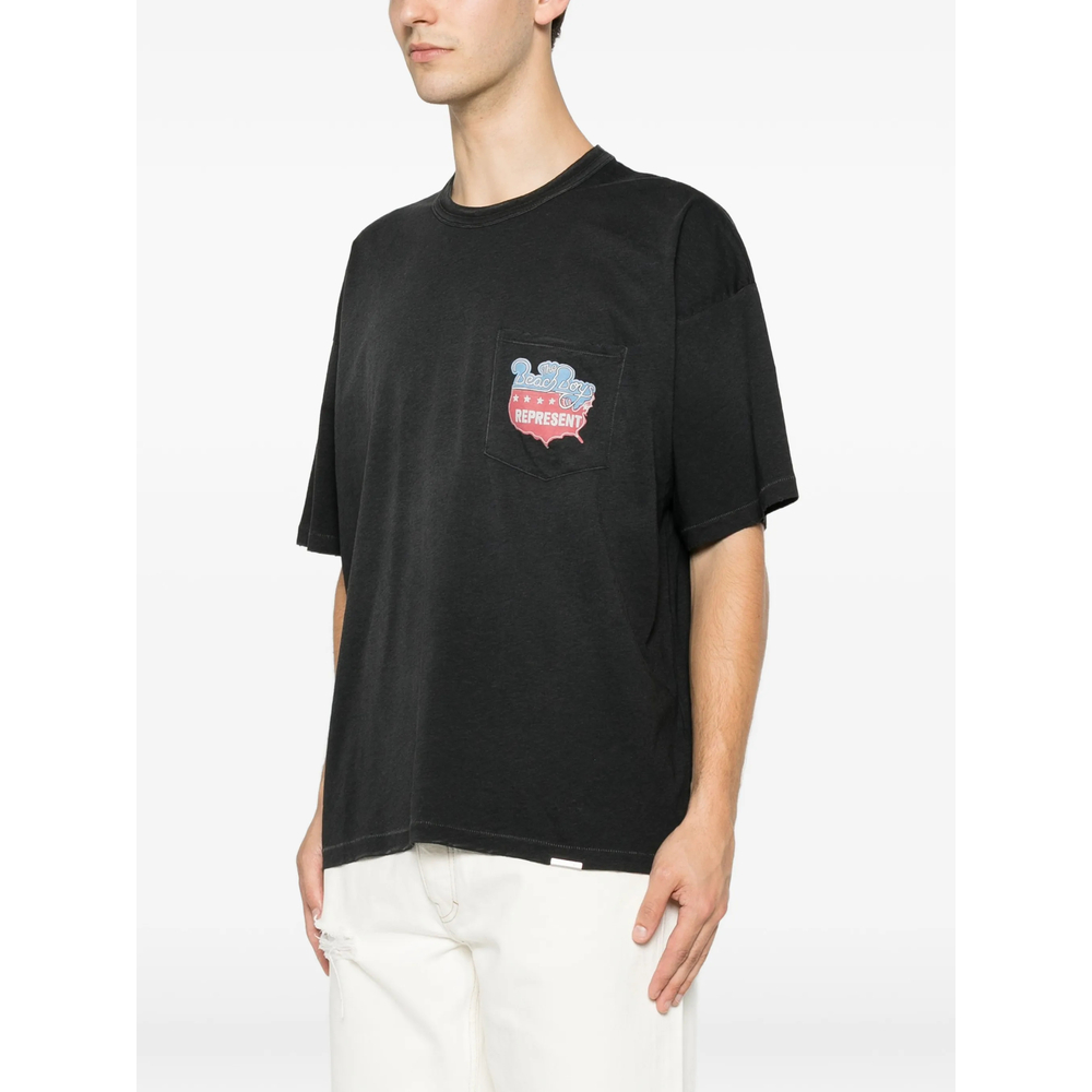 Graphic-Print Chest-Pocket T-Shirt