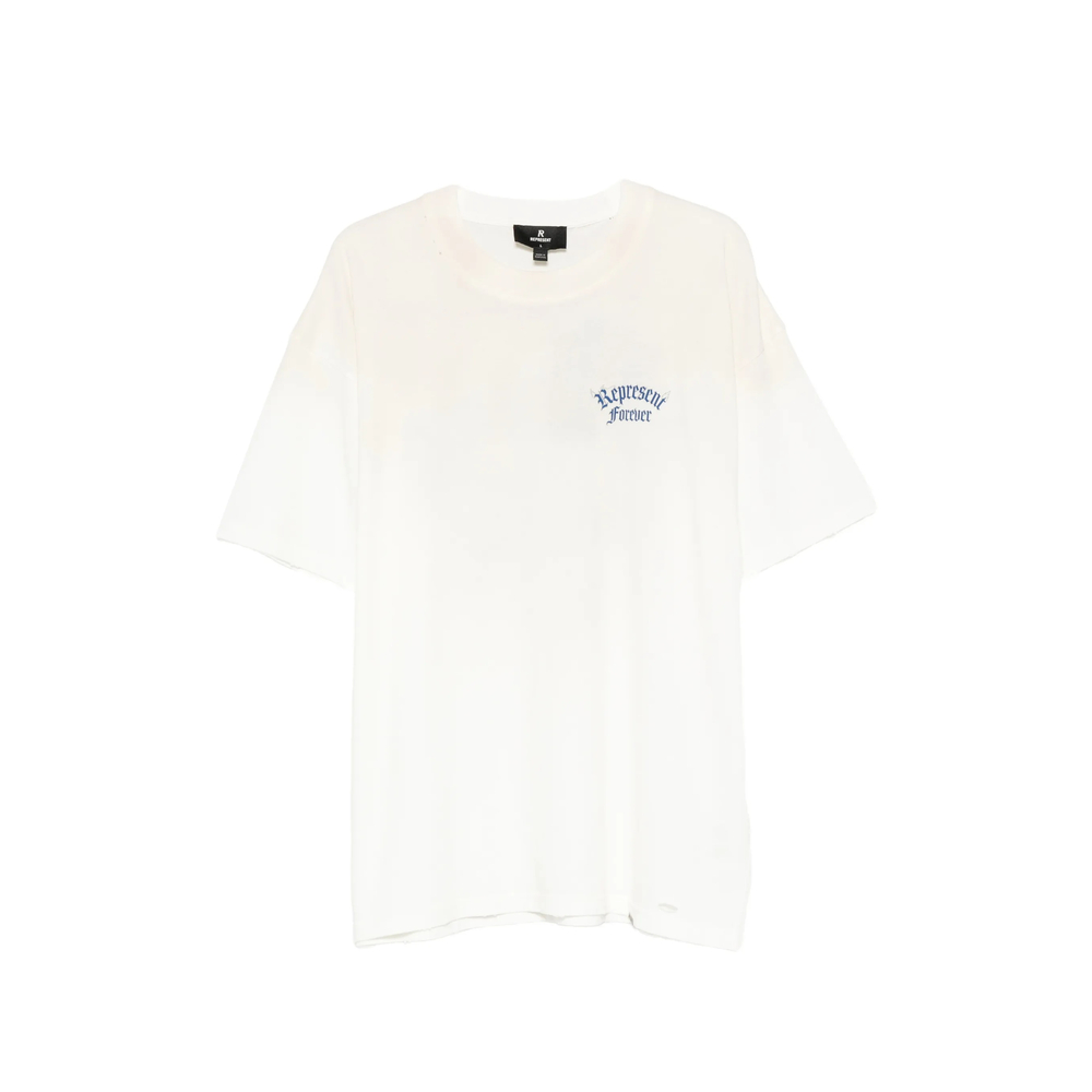 Represent Duality Logo-print Distressed Cotton T-shirt