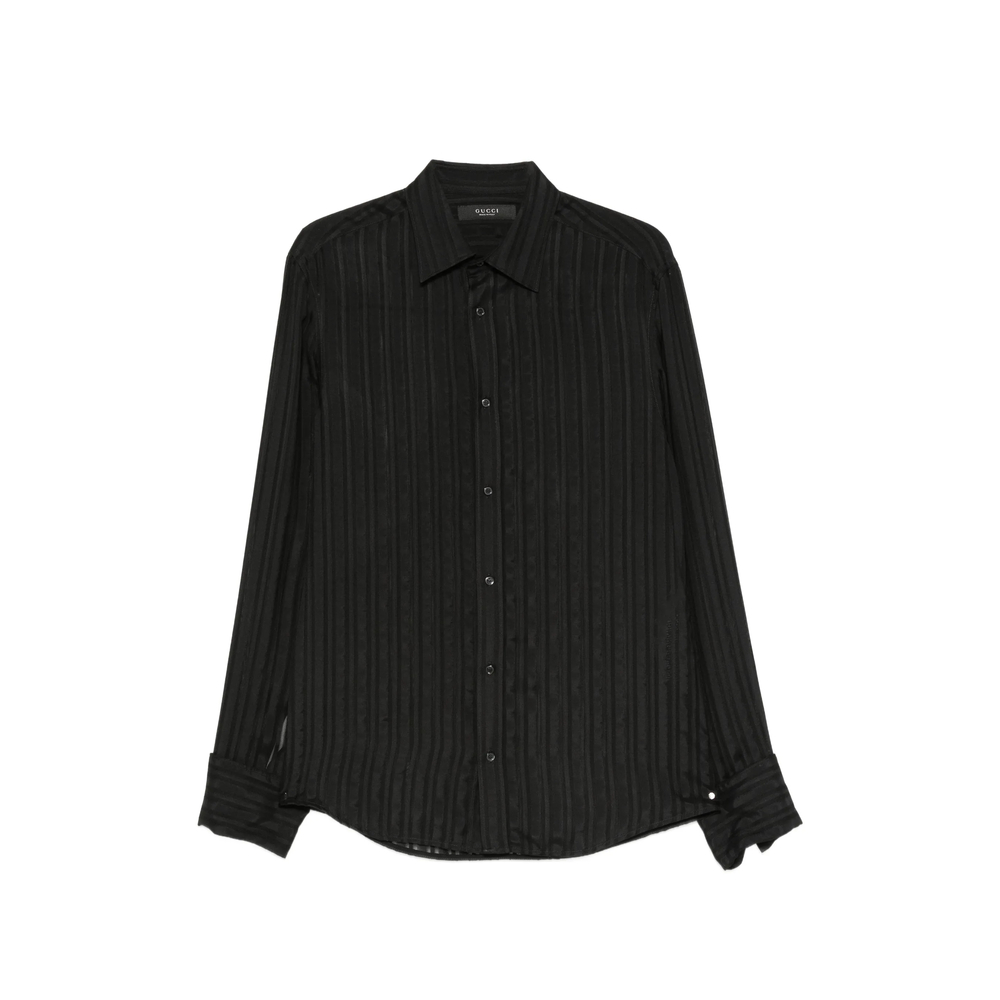 Gucci Vertical-stripe Semi-sheer Shirt
