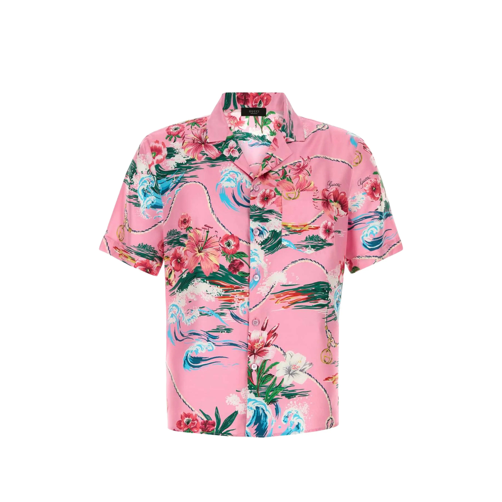 Gucci Printed Twill Bowling Shirt