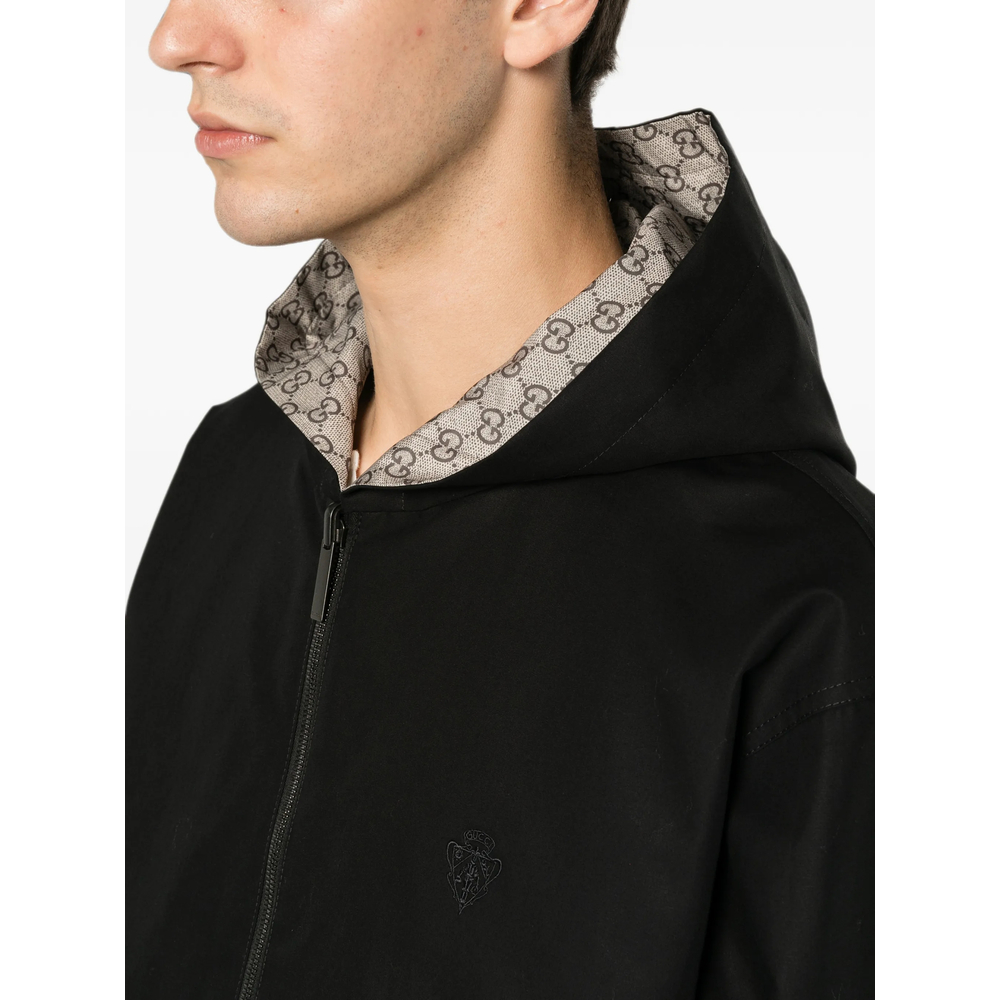Reversible Cotton Canvas Zip Jacket