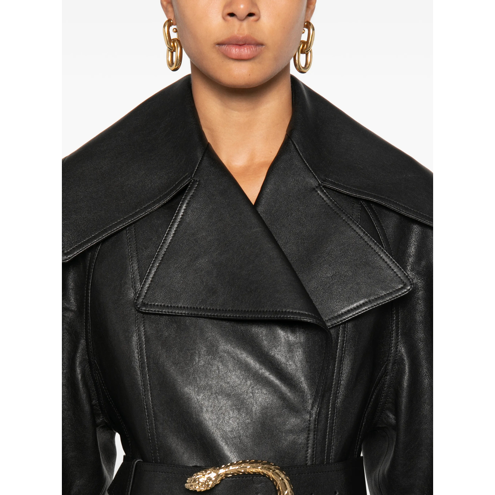 Soft Grainy Leather Trench