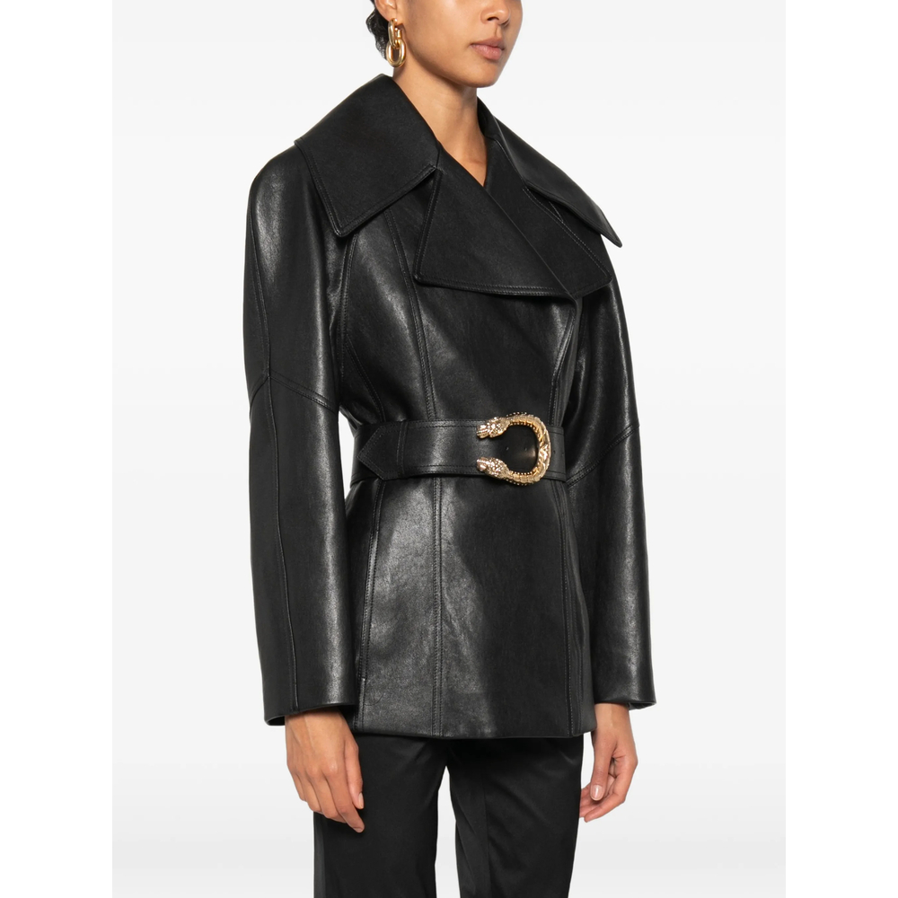 Soft Grainy Leather Trench