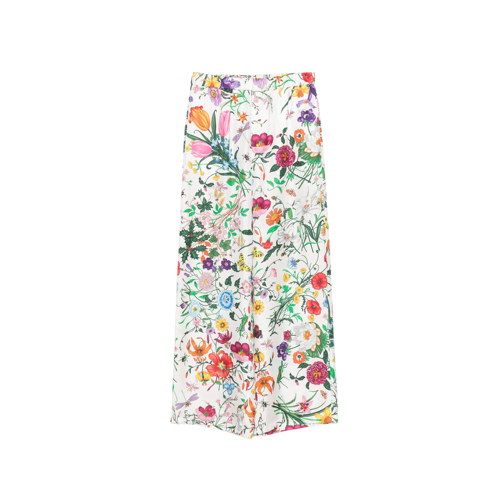 Gucci Floral-print Straight-leg Trousers