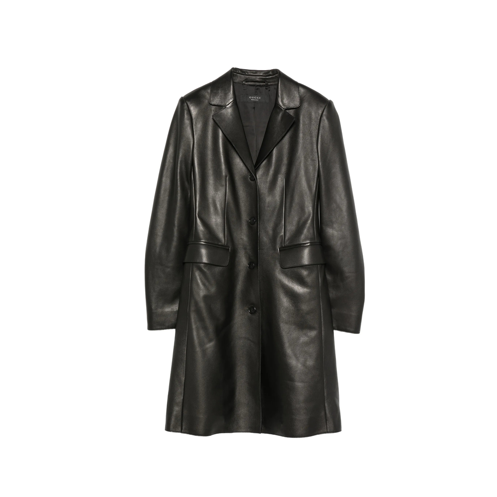 Gucci Leather Single-breasted Coat