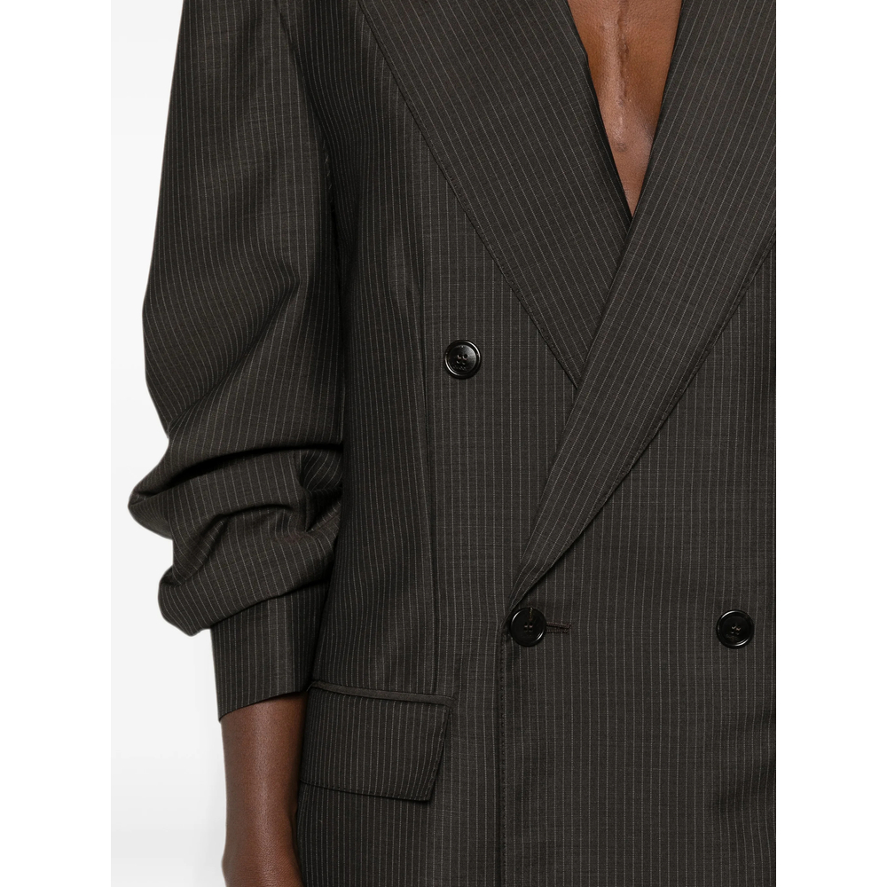 Pinstriped Double-Breasted Jacket