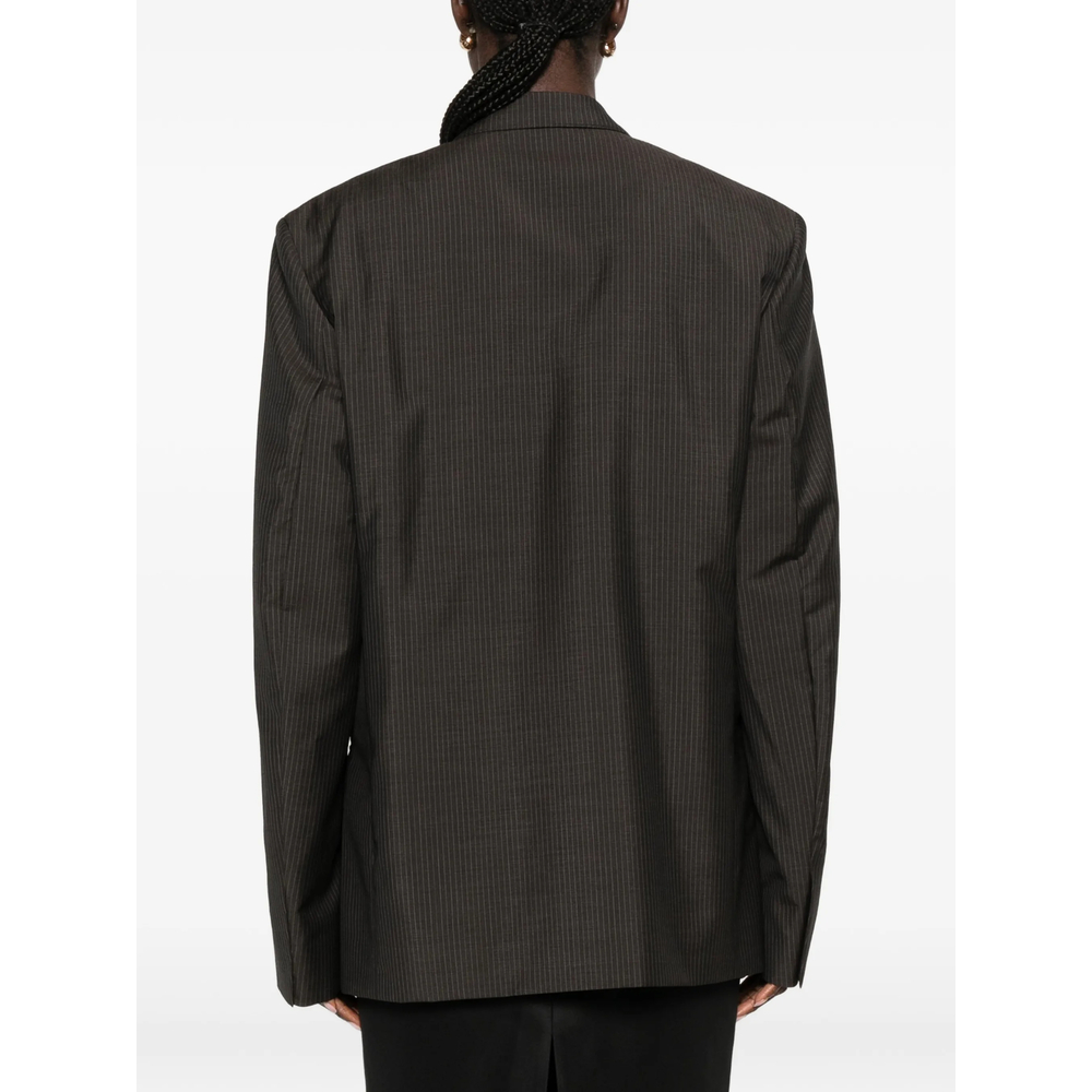 Pinstriped Double-Breasted Jacket