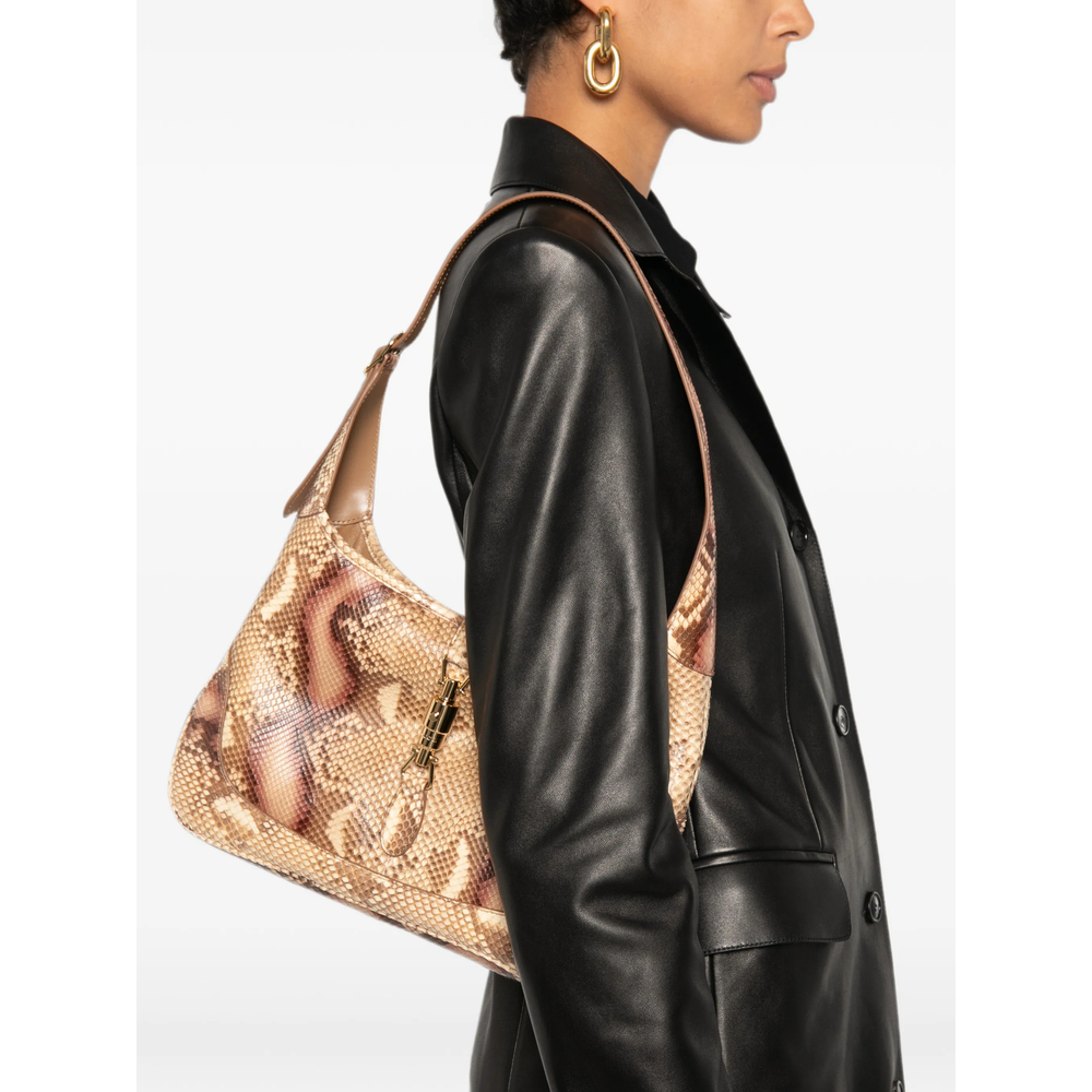 Jackie Snakeskin Shoulder Bag