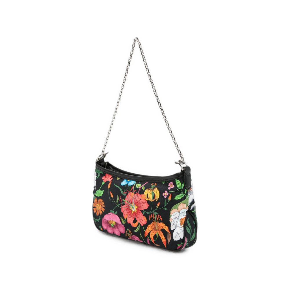 Small Gossip Floral-Print Chain-Link Shoulder Bag