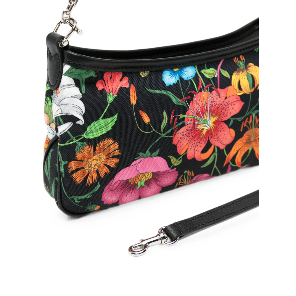 Small Gossip Floral-Print Chain-Link Shoulder Bag