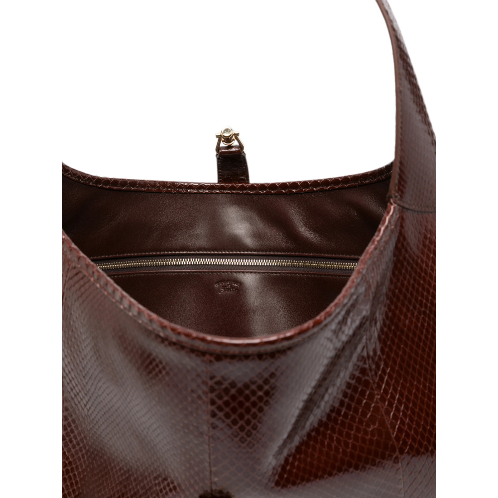 Jackie Lizard-Effect Shoulder Bag